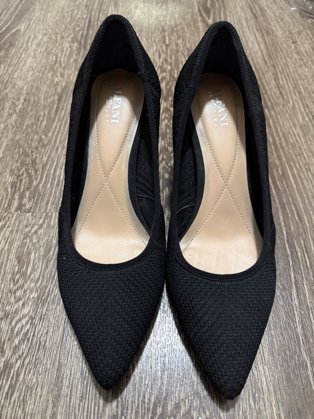 Alfani Black Pointed-Toe Knit Pumps